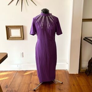 NEW Purple SHEIN mock turtle neck dress with sequins